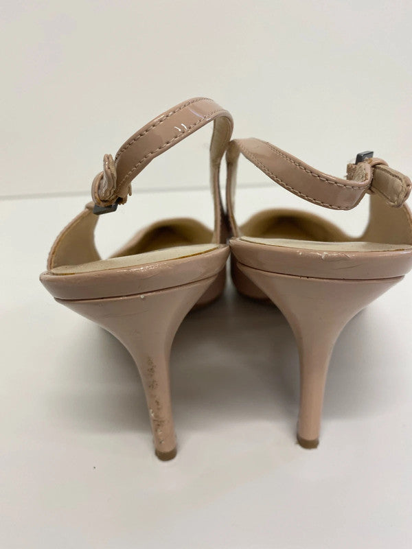 Fabulous Nine West Leather nude sling back shoes Uk7 KM005