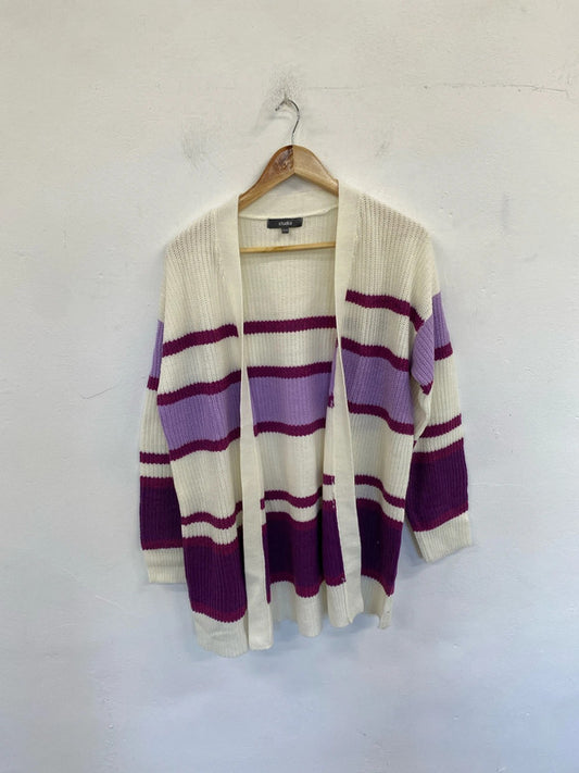 Stunning Studio striped purple cardigan Uk 12/14 NC001