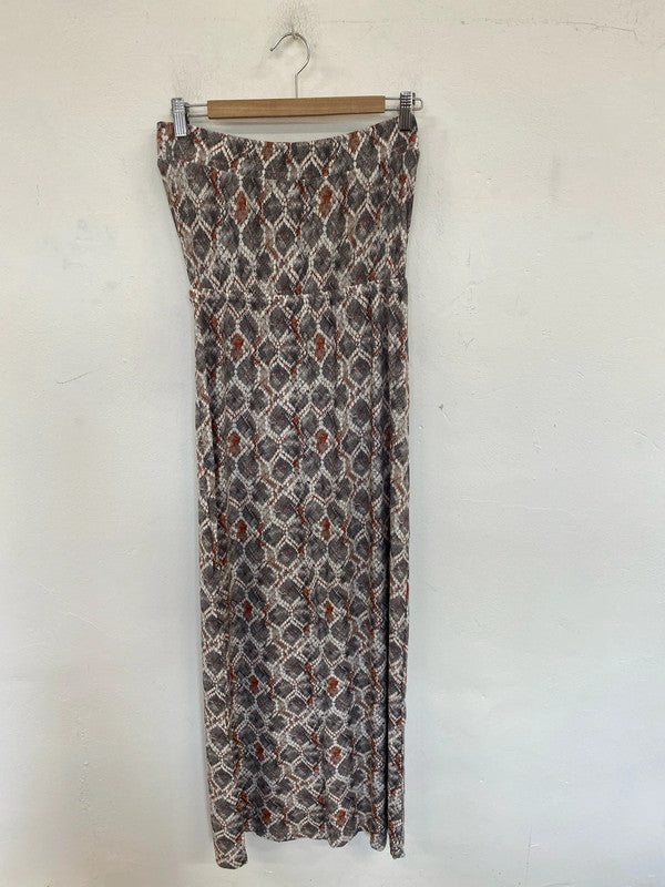 Next Fabulous Grey & Orange Reptile Print Maxi Beach Dress UK 10 MB001