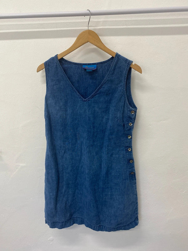 Fabulous Monsoon light denim tunic dress cute button details Uk12 MM005