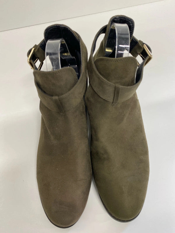 Fabulous khaki River island Flat Boot UK6 Faux suede KM004