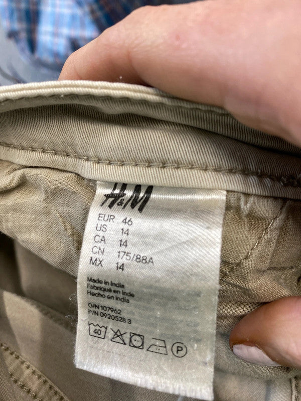 Fabulous H&M stone Cargo skinny trousers Uk16/18 KM003