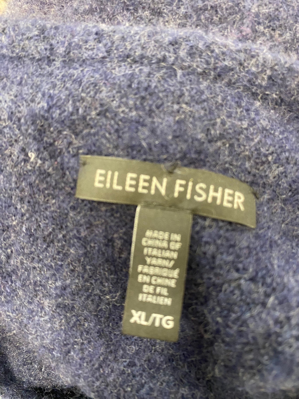 Stunning Eileen Fisher Knitted Dress cashmere UK 16 Navy blue SO560