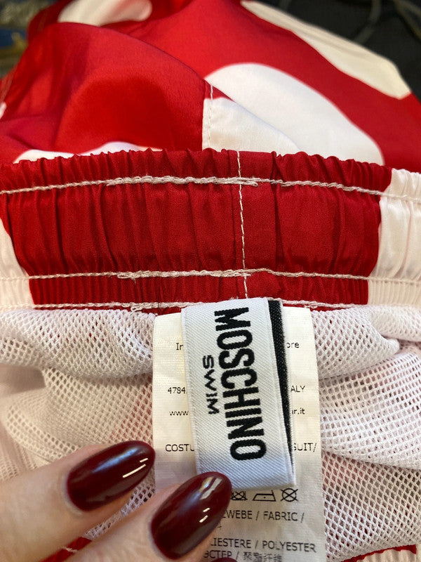 Fabulous moschino red spotted swim shorts men’s UK L LL003