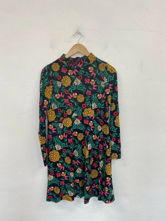 Label Be Fabulous Oriental Style Floral Print Mini Dress UK 12 LW005