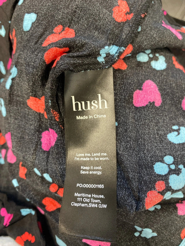 Lovely hush multi spotted black blouse UK 12 KM005