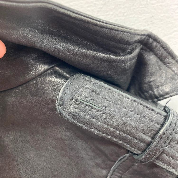All Saints Stylish Vintage Black Leather Jacket UK 8 KM004