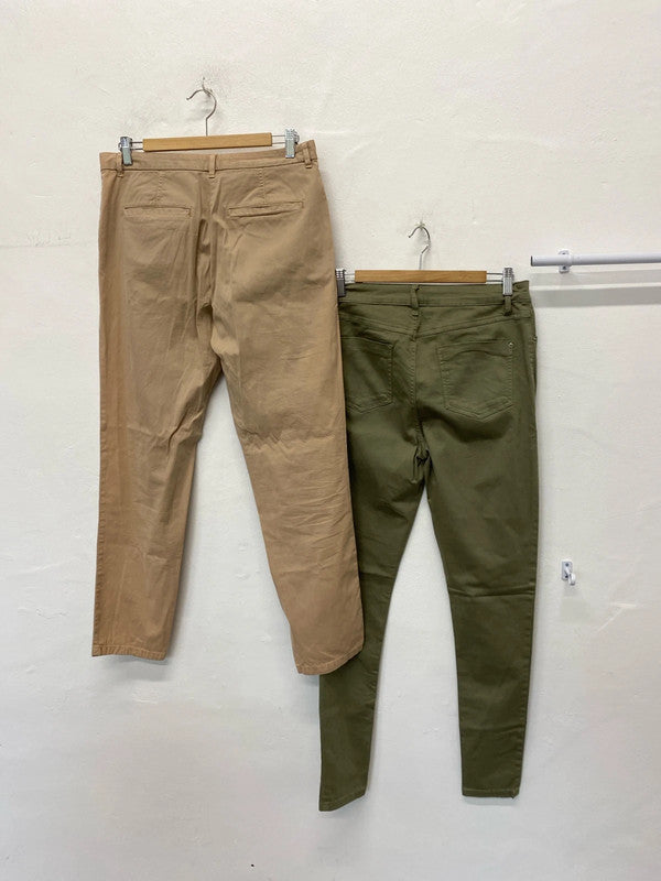 Fab Duo of M&S neutral chinos wardrobe classics Uk12 #2 KW002