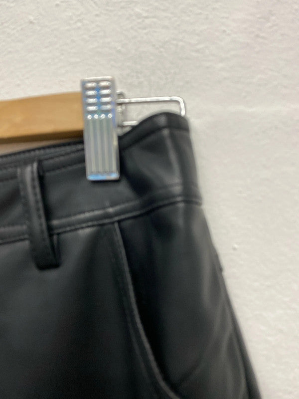 Fabulous Topshop Faux Leather Uk12 wide leg trousers KS002