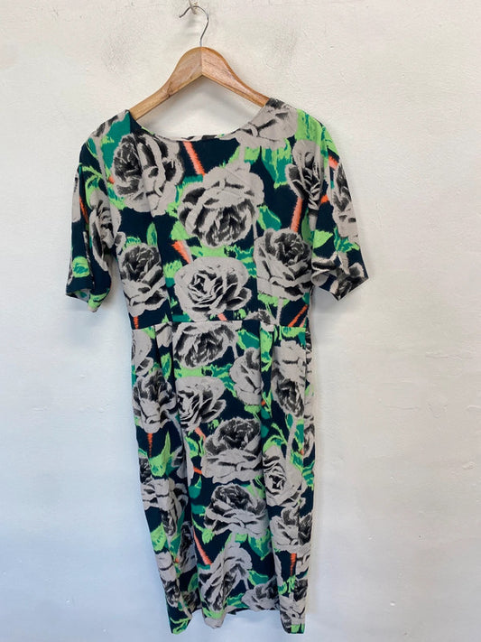 Lovely asos rose green midi grey dress UK 14 MD002