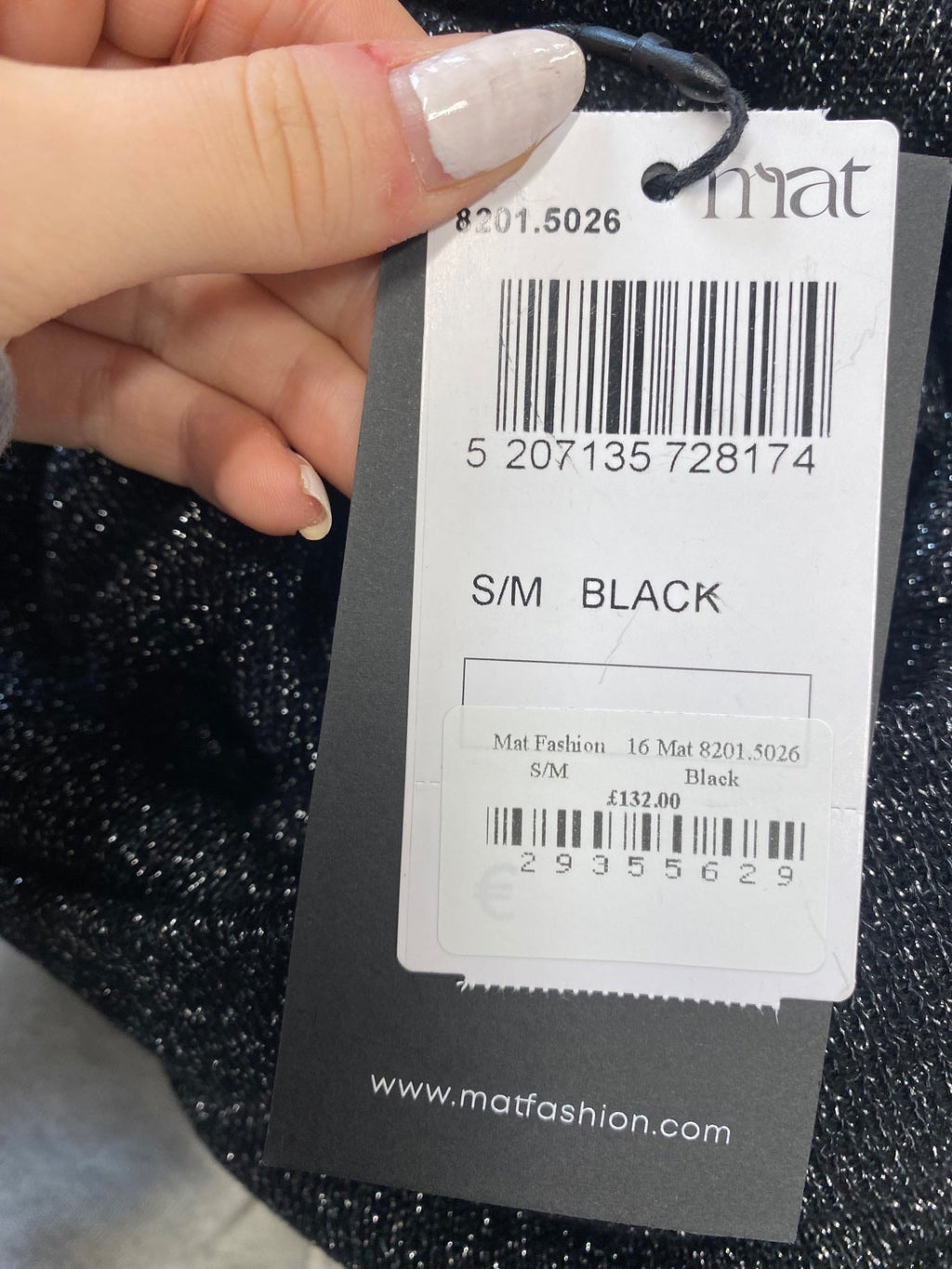 Stunning Mat Fashion Tunic top Uk 10 Black metallic sparkle SO60
