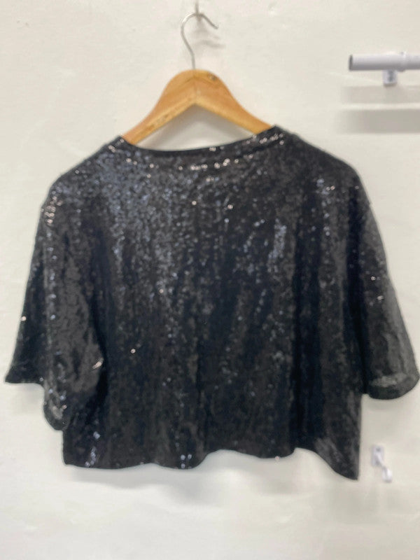 Fabulous H&M sequin cropped t shirt UkXL LG006