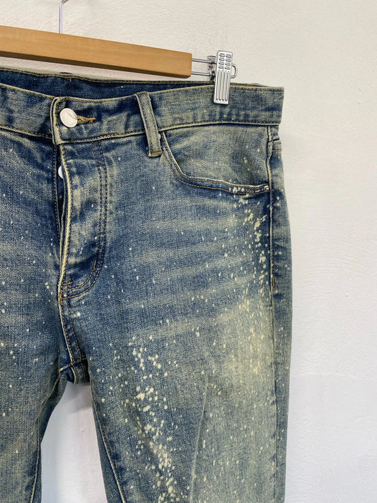 Bold MNML distressed skinny jeans 33” bleach wash LL003