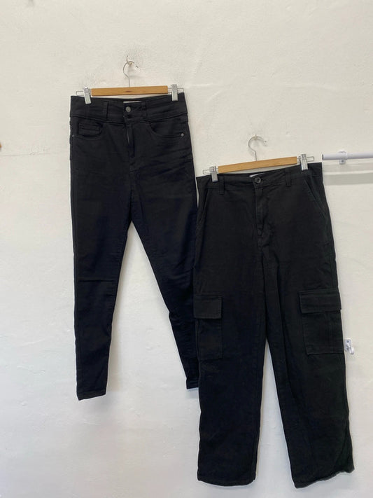 Fabulous Duo of jeans & cargos from New Look Uk8 black JM008