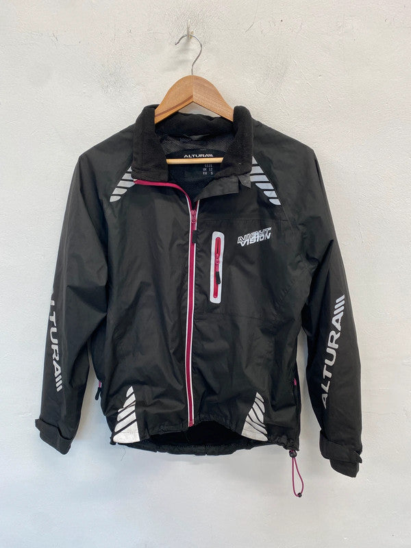 Fabulous altura black pink cycling jacket UK 12 JM007