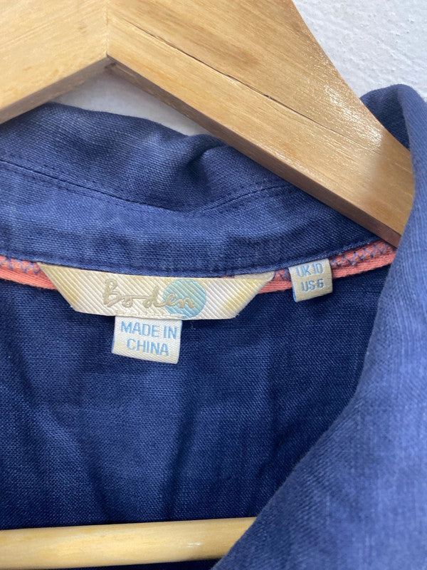 Boden Fabulous Blue Button Detail Mini Dress UK 10 MM005