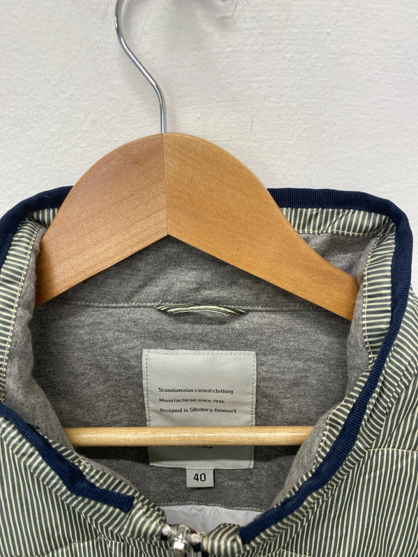 Fabulous Danwear Vintage puffer coat Green white striped Uk12 MW001