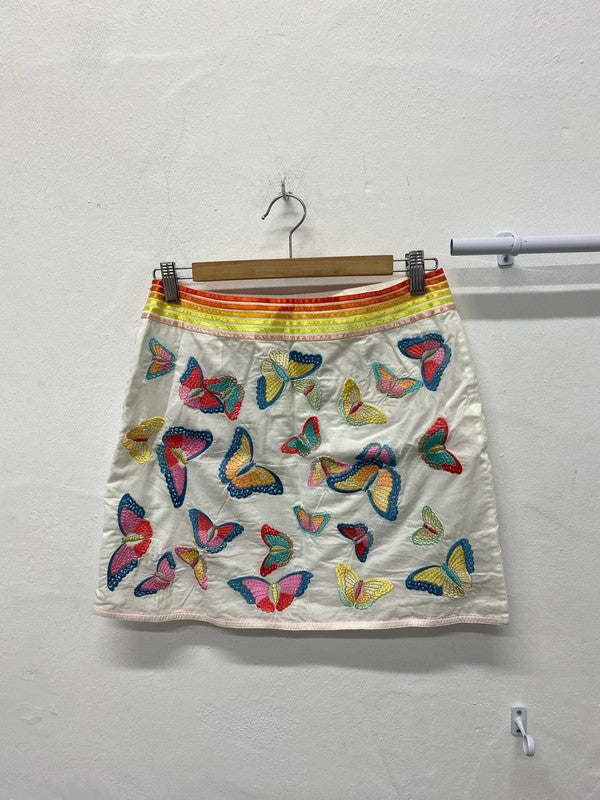 Fabulous Y2K Whistles Butterfly mini skirt Uk8 boho SN002