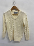 Fabulous Gunn & moore Sweater 14-16yrs Cream cable knit SR509