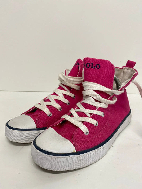 Fabulous Rare hot pink high tops by Polo Ralph Lauren Uk4 MM005