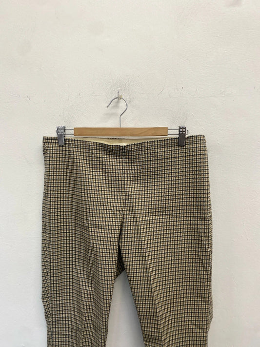 Lovely H&M brown houndstooth legging trousers UK 16 KM003