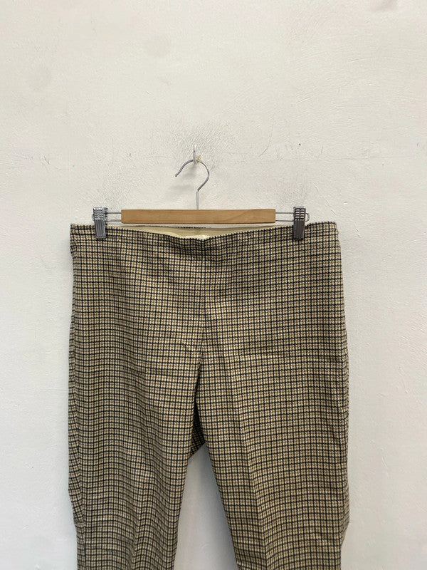 Lovely H&M brown houndstooth legging trousers UK 16 KM003