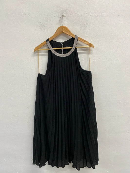 Fabulous George pleated flared party Dress Uk18 sparkly CR002