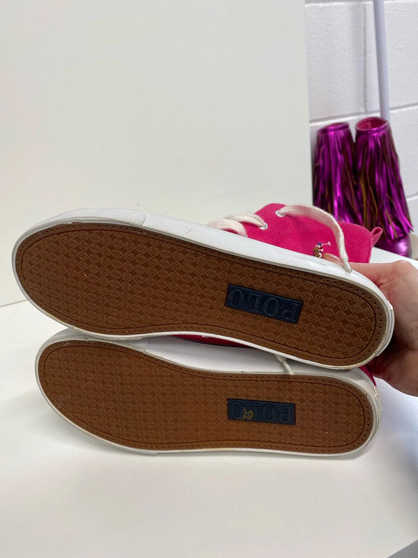 Fabulous Rare hot pink high tops by Polo Ralph Lauren Uk4 MM005