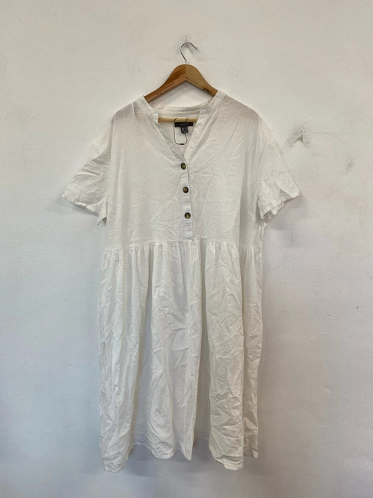 Primark Stylish Boho Cream Smock Dress UK 20 IM001