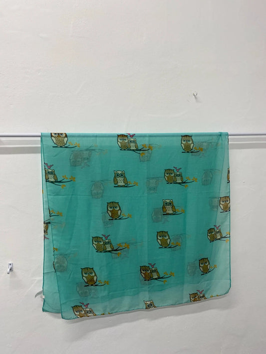 Fabulous Teal Owl scarf super cute JW002