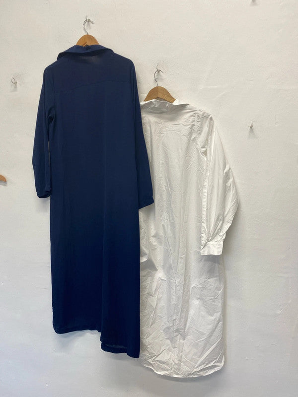Fabulous Duo of Longline shirt dresses  UkS H&M white #4 GJ001