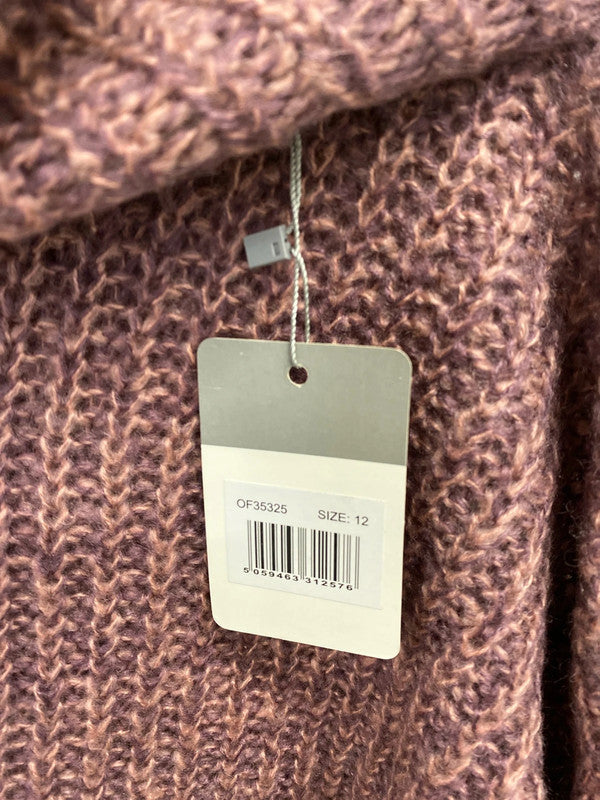 Lovely Onfire Mauve knit high roll neck jumper New Uk12 JR001
