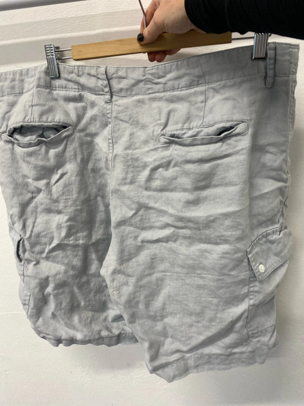 Fabulous La Naturelle Baby blue Men’s Linen Cargo shorts UkXXl JS004