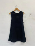 Lovely edited black crochet beach cover up dress midi UK 14 LB001