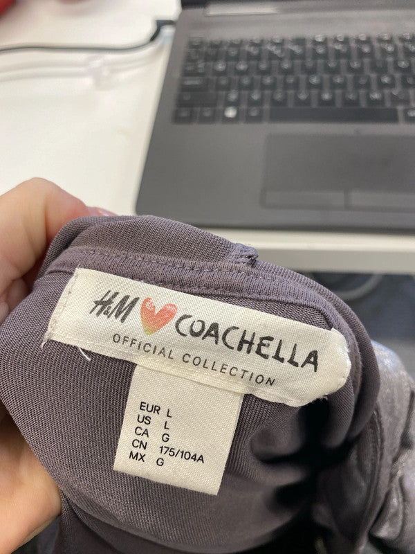 Stunning H&M x coachella lilac metallic zippy hoodie UK L JB001