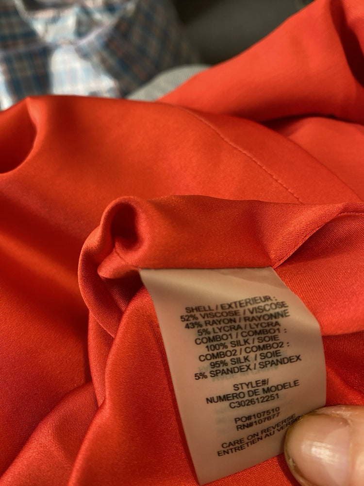 Alice + Olivia Dress Orange Cut-out Back Retro Vibes Uk xs SD002