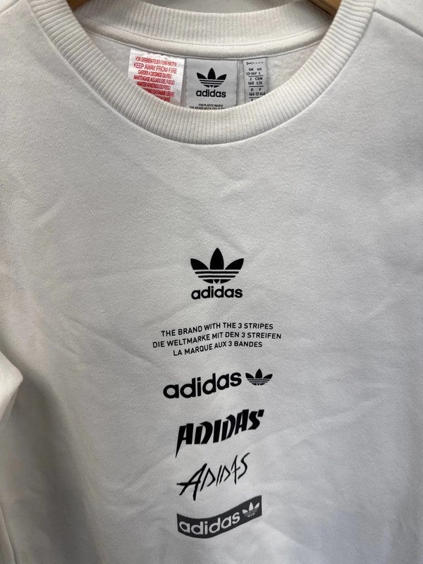 Classic Adidas 3-stripe sweatshirt white youth 13-14y NC001