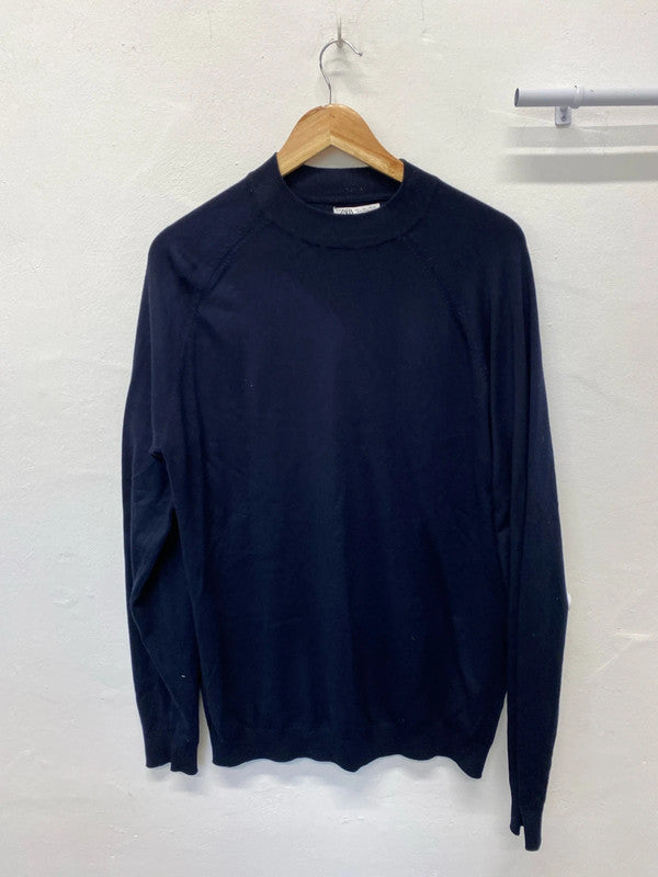 Fabulous Zara Navy Blue knit high neck men’s jumper UkL JB001