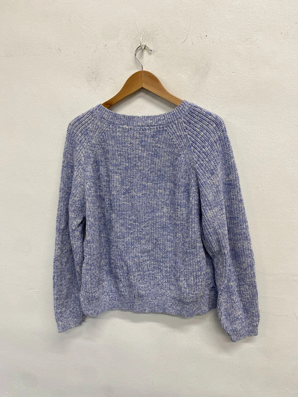 Lovely M&s blue knit cotton jumper UK XL HA001