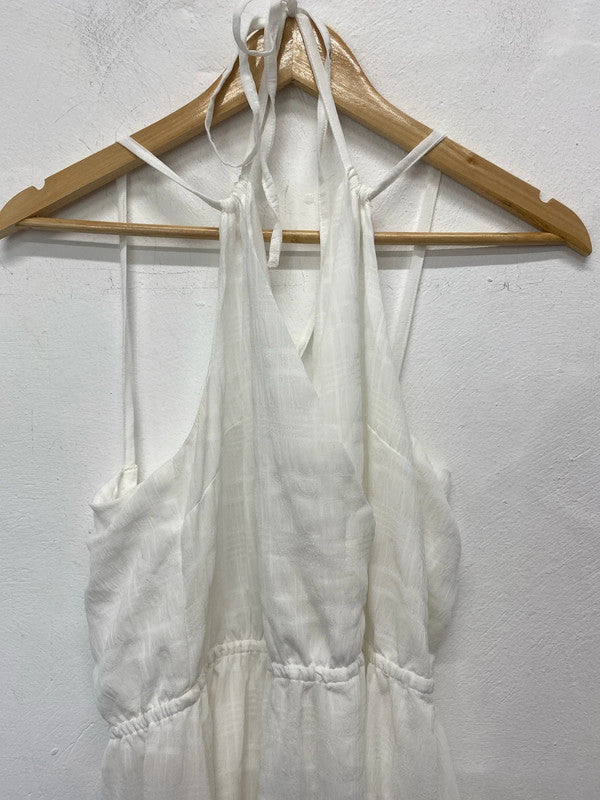 Coast Elegant White Strappy Midi Dress UK 14 KN003