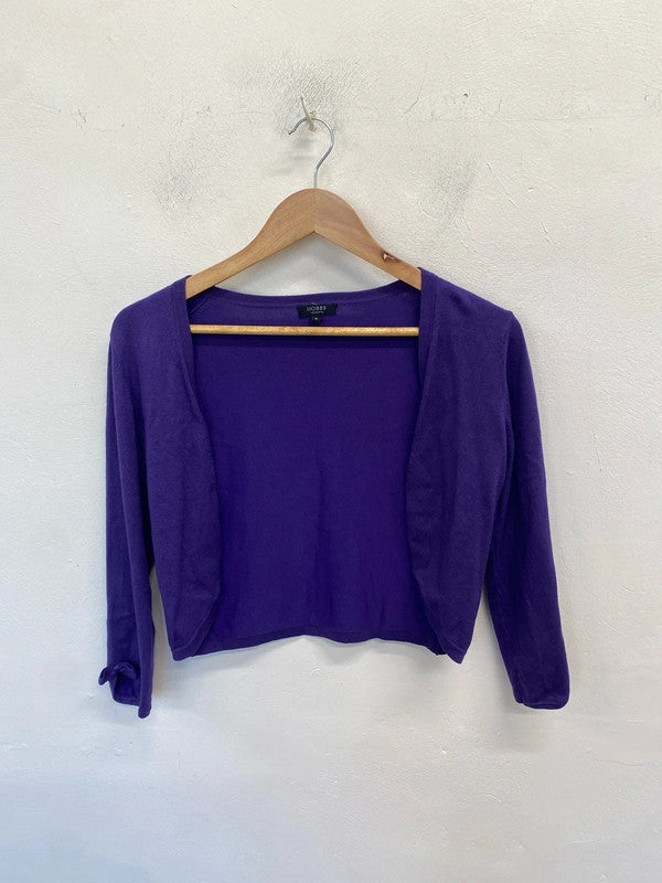 Lovely Hobbs purple bow cuff cardigan UK 8 WLH01
