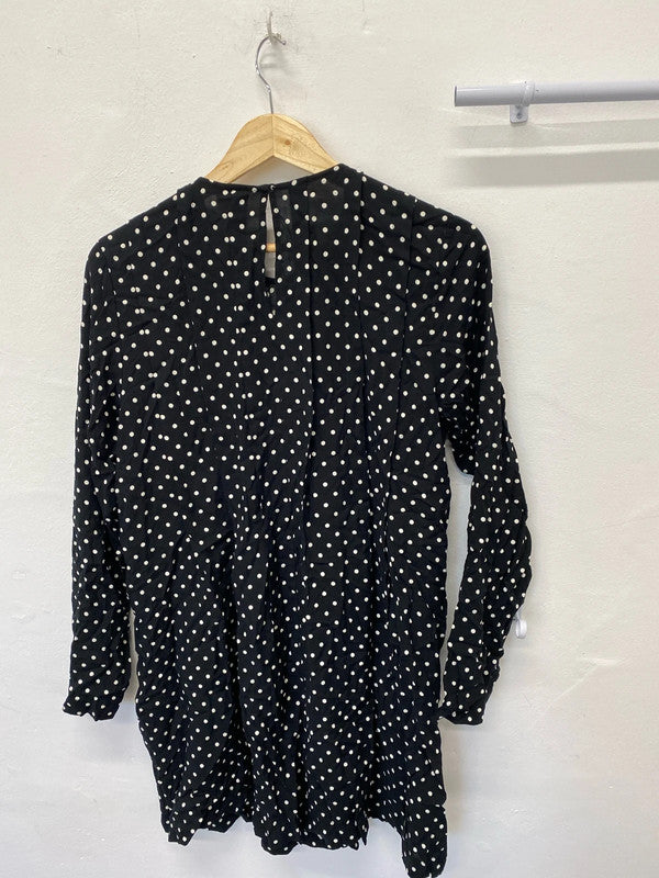 Fabulous spotty tunic top Uk18 new from H&M pleated details IM001