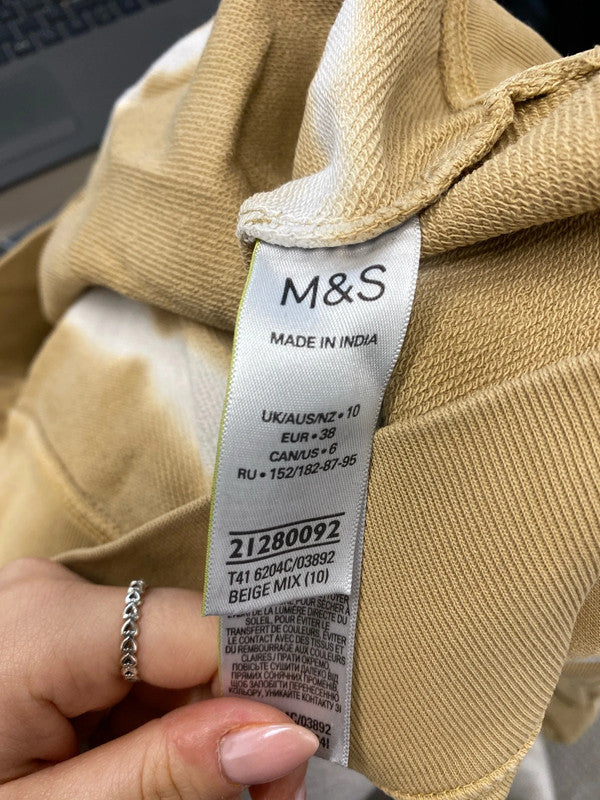 Lovely M&S beige tie dye jumper UK 10 HA001