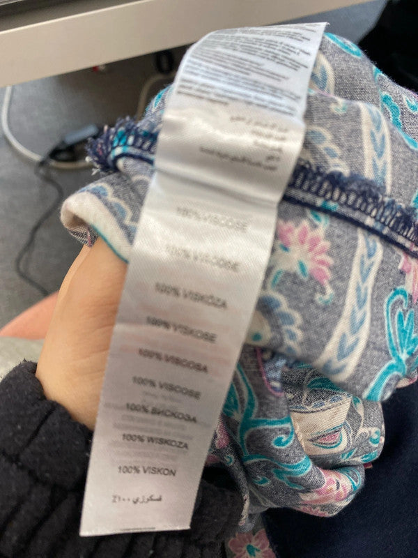 Lovely apricot navy pattern floral pink mini dress UK 10 JA002