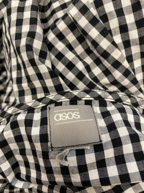 Fabulous asos design black white picnic checked mini dress UK 6 KM004