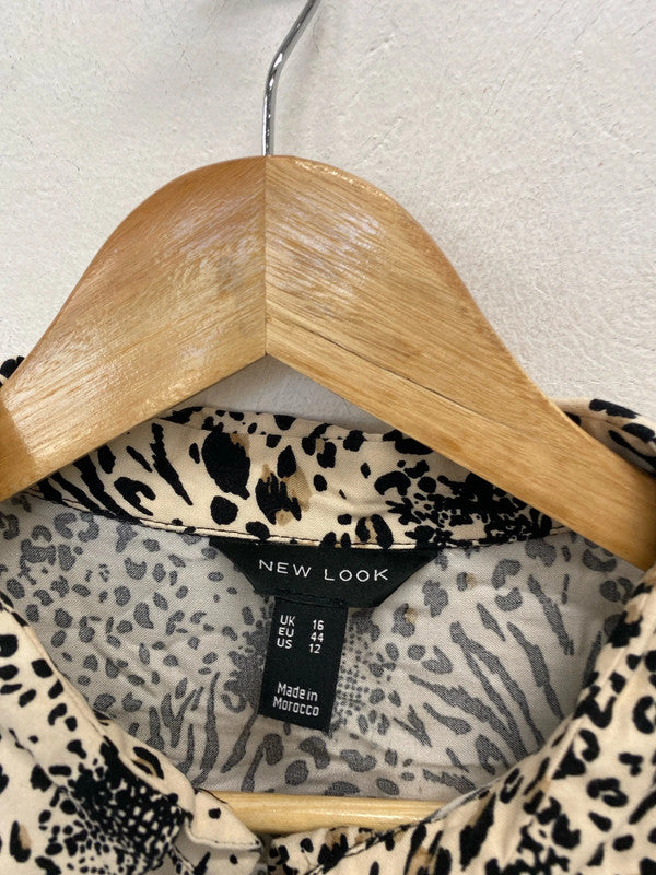 Lovely new look animal print lightweight shirt UK 16 AG005