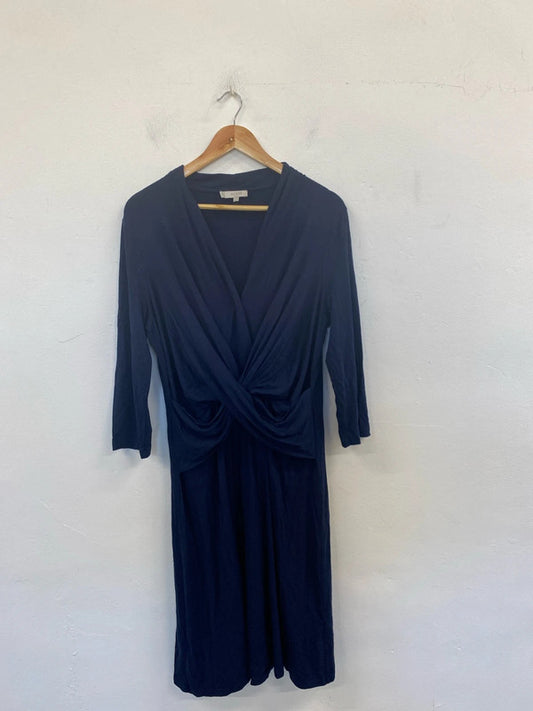 Hobbs Elegant Navy Jersey Midi Dress UK 18 MD002