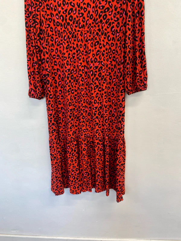 Lovely next maternity red leopard maxi dress UK 16 MD002