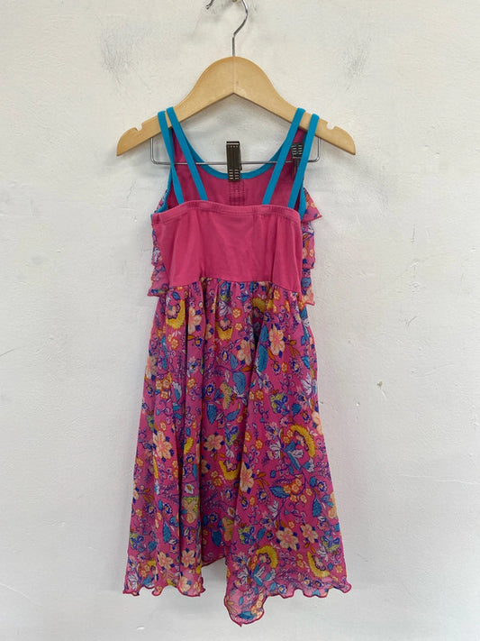 Jona Michelle Adorable Girls Pink & Blue Floral Summer Dress 6 Years EL001