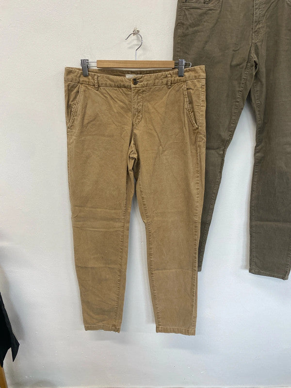 Classic brown tan H&M cords skinny slim trousers 16 KM003